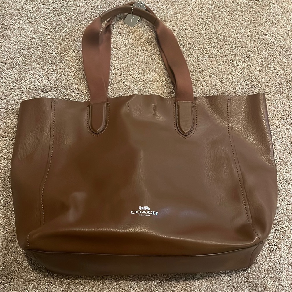 Coach Derby Tote Pebble Leather Shoulder Bag in Brown No K1732-F59818